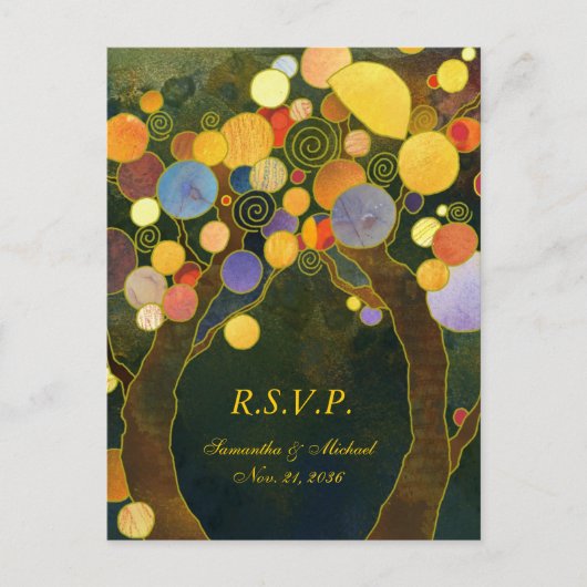 Liebe Trees Wedding Menü UAWG Einladungspostkarte (Vorderseite)