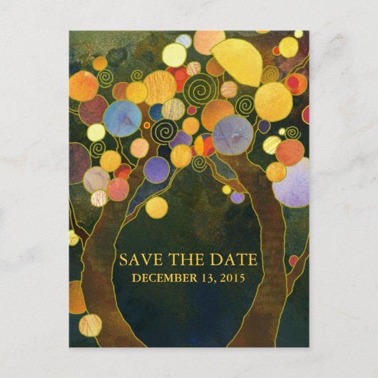 Liebe Trees Wedding Save the Date Postcards Ankündigungspostkarte (Vorderseite)