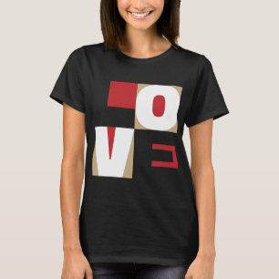 Liebe Trenddesign Modernes Rot Schwarz Letter Art T-Shirt