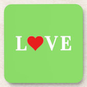 LIEBE Trending Lime Green Moderne Elegante Getränkeuntersetzer (Vorderseite)