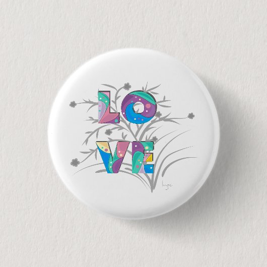 LIEBE Trendy Stylish Modern Graphic Button (Vorderseite)