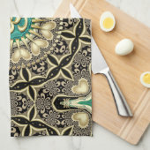 Liebe Tribal Black Gold OM Mandala Wohngestaltung Geschirrtuch (Viertel Falte)