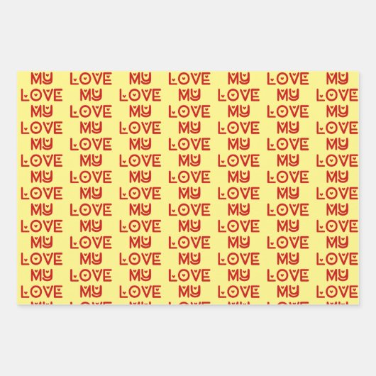 Liebe Trio Geschenkpapier Set (Vorderseite)