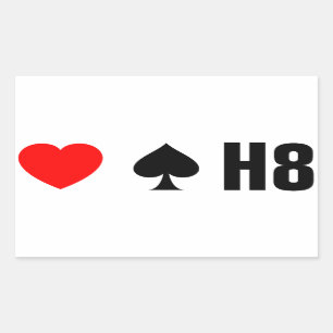 LIEBE TRUMPEN HAT - < 3 <3< H8 RECHTECKIGER AUFKLEBER