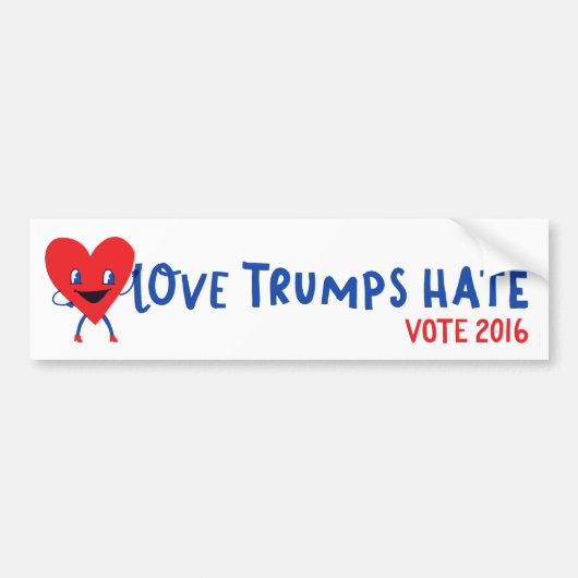 Liebe-Trumpf-Hass Autoaufkleber (Vorne)
