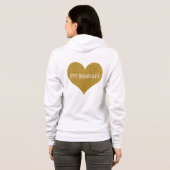 Liebe-Trumpf-Hass-GoldGlitzer-Herz machen oben Hoodie (Schwarz voll)