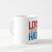 Liebe-Trumpf-Hass-Kaffee-Tasse Kaffeetasse (Vorderseite Links)