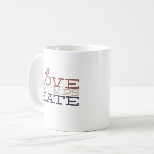 Liebe-Trumpf-Hass-Kaffee-Tasse Kaffeetasse (Vorderseite Links)