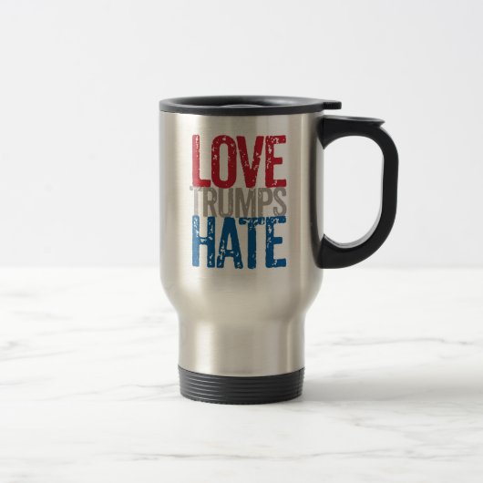 Liebe-Trumpf-Hass-Kaffee-Tasse Reisebecher (Rechts)