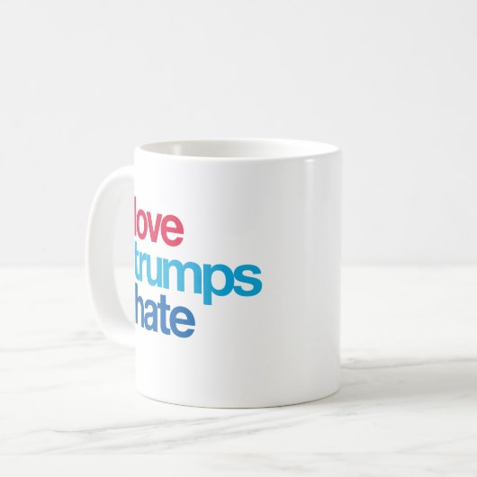 Liebe-Trumpf-Hass Kaffeetasse (Vorderseite Links)