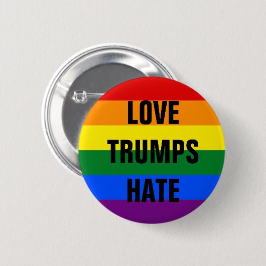 Liebe-Trumpf-Hass - Knopf Button (Vorne & Hinten)