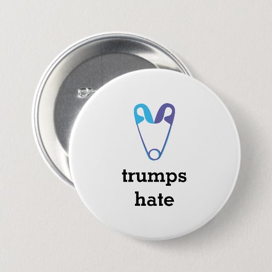 Liebe-Trumpf-Hass-Sicherheits-Button-Knopf Button (Vorne & Hinten)