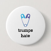 Liebe-Trumpf-Hass-Sicherheits-Button-Knopf Button (Vorderseite)