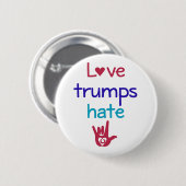 Liebe-Trümpfe hassen Antitrumpf Button (Vorne & Hinten)