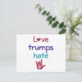 Liebe Trumps Hass gegen Trump Postkarte (Stehend Vorderseite)