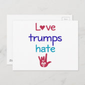 Liebe Trumps Hass gegen Trump Postkarte (Vorne/Hinten)