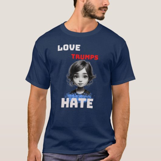 LIEBE TRUMPS HATE - anti Donald tee (Vorderseite)