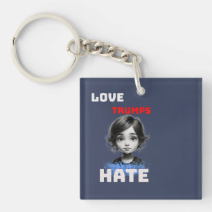 LIEBE TRUMPS HATE - anti Donald tee Schlüsselanhänger
