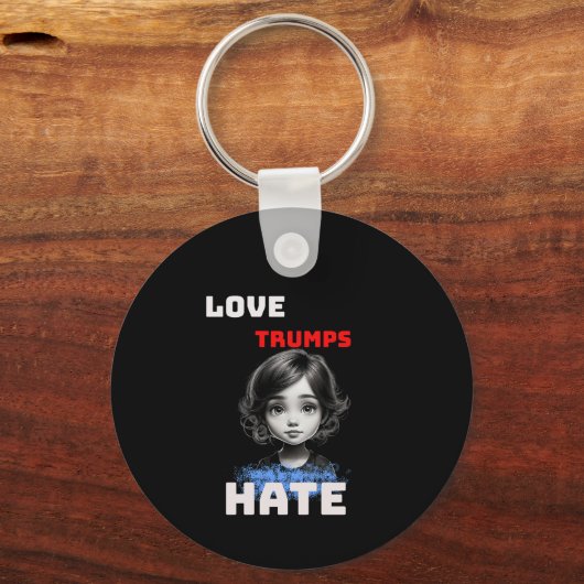LIEBE TRUMPS HATE - anti Donald tee Schlüsselanhänger (Vorderseite)