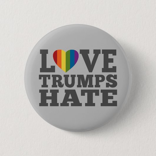 Liebe Trumps Hate - Anti Donald Trump Button (Vorderseite)