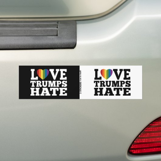 Liebe Trumps Hate Rainbow Heart - 2 on 1 design Autoaufkleber (Auf Auto)