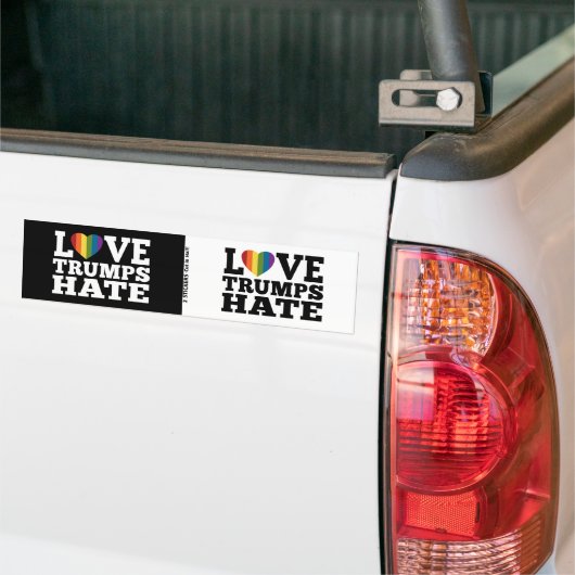 Liebe Trumps Hate Rainbow Heart - 2 on 1 design Autoaufkleber (Auf Lkw)