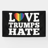 Liebe Trumps Hate Rainbow Heart - virtuelle Parade Banner (Horizontal)