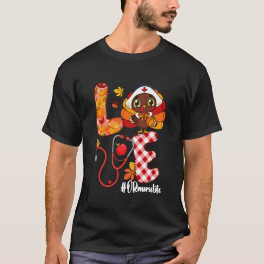 Liebe Truthahn Erntedankfest ODER Krankenpfleger L T-Shirt (Vorderseite)