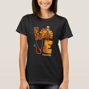 Liebe Truthahn Stethoskop Herbst Krankenschwester T-Shirt