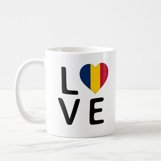 Liebe - Tschad-Flagge Kaffeetasse (Links)
