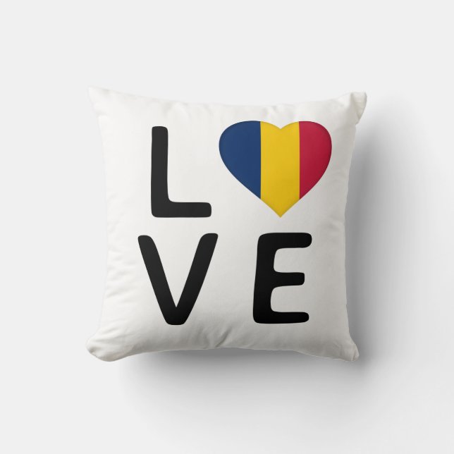 Liebe - Tschad-Flagge Kissen (Vorderseite)