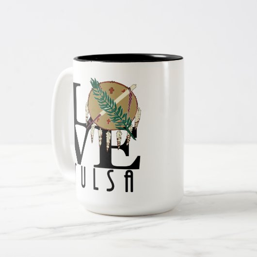 LIEBE Tulsa Oklahoma15oz Zweifarbige Tasse (Vorderseite Links)