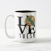 LIEBE Tulsa Oklahoma15oz Zweifarbige Tasse (Links)
