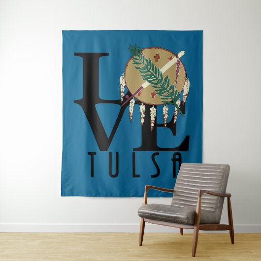 LIEBE Tulsa Oklahoma Wandteppich (Beispiel)