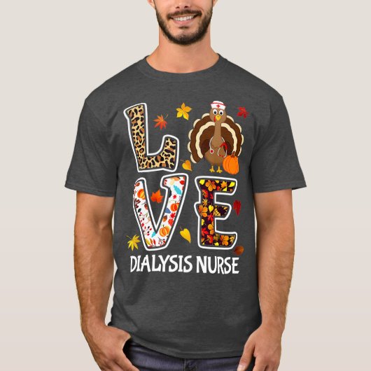 Liebe Türkei Dialysis Nurse Erntedank Leopard T-Shirt (Vorderseite)