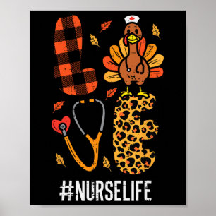 Liebe Türkei Stethoscope Nurse Erntedank Fall Sc Poster