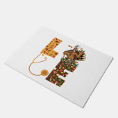 Liebe Türkei Stethoscope Nurse Life Erntedank Au Fußmatte (Schrägansicht)