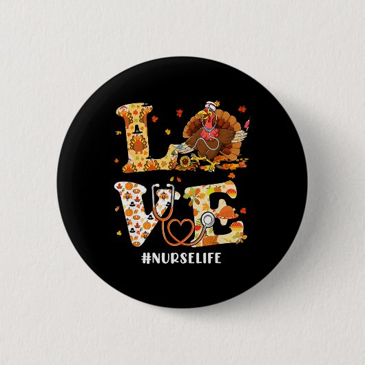 Liebe Türkei Stethoscope Nurse Life Erntedank Fa Button (Vorderseite)