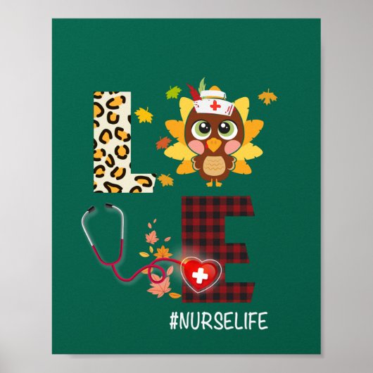 Liebe Türkei Stethoscope Nurse Life Erntedank Poster (Vorne)