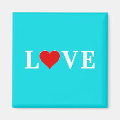 LIEBE Türkis Blue Aqua Magnet (Vorne)