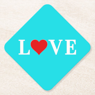 LIEBE Türkis Blue Aqua Untersetzer