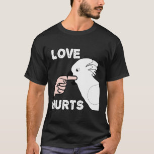 Liebe tut Regenschirm Cockatoo Parrot weh T-Shirt