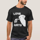 Liebe tut Regenschirm Cockatoo Parrot weh T-Shirt (Vorderseite)