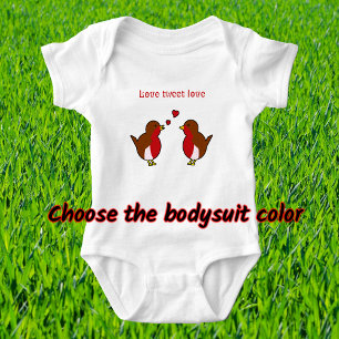 Liebe tweeten Lieberotkehlchen Baby Strampler