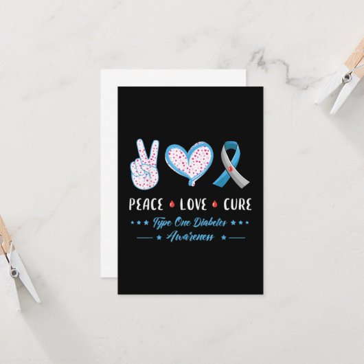 Liebe Typ 1 Diabetes Karte (Vorderseite/Rückseite Beispiel)