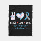 Liebe Typ 1 Diabetes Männer Frauen Fleecedecke (Vorderseite)