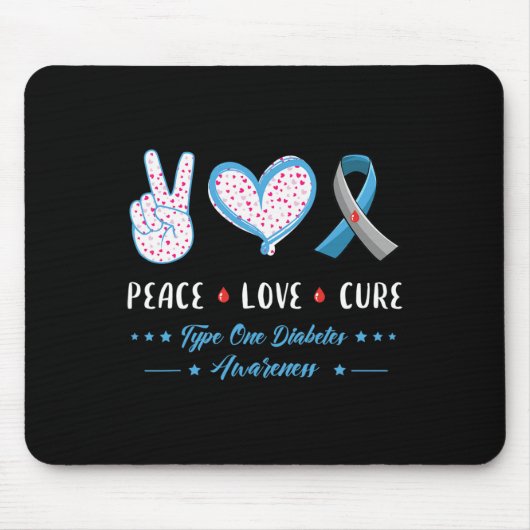 Liebe Typ 1 Diabetes Männer Frauen Mousepad (Vorne)