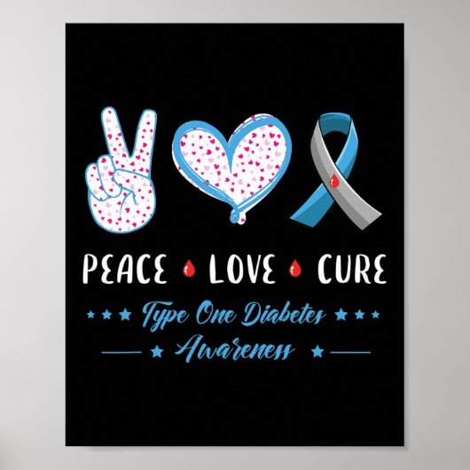 Liebe Typ 1 Diabetes Männer Frauen Poster (Vorne)
