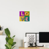 LIEBE Type Color Textur Einfaches Poster wiedergeb (Heimbüro)