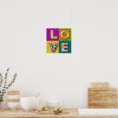 LIEBE Type Color Textur Einfaches Poster wiedergeb (Küche)
